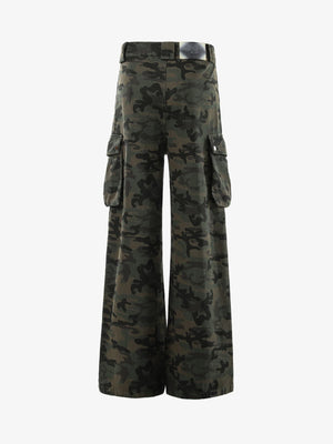 Retro Camouflage Pocket Design Workwear Casual Pants - thumbnail 2