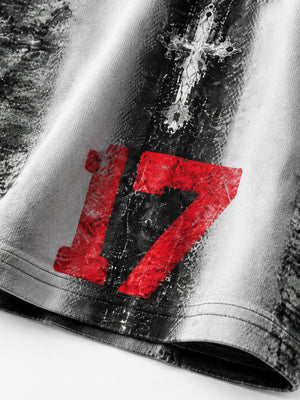 Camiseta de manga larga con estampado integral – detalle del dobladillo y el «17» | XoKool