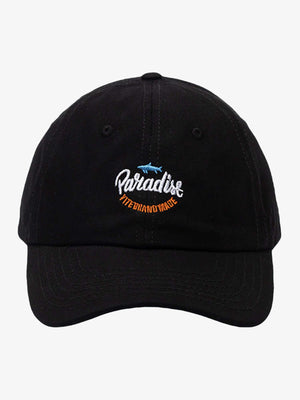 Paradise Dad Cap mit Fisch-Stickerei – Schwarz, Vorderansicht | XoKool