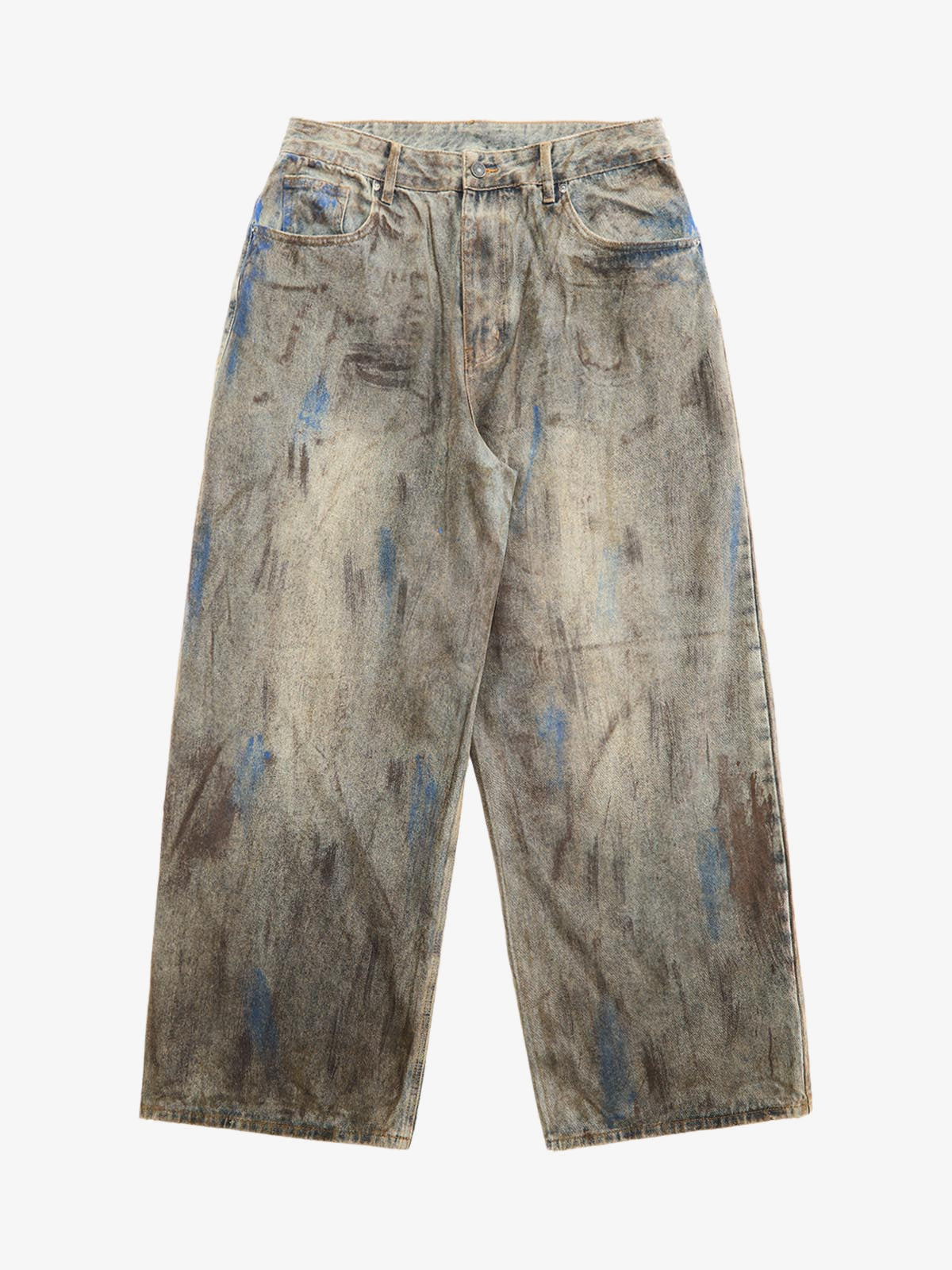 Mud Wash Baggy Jeans – Front flat | XoKool