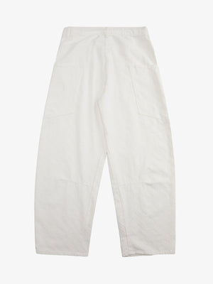 White Textured Barrel Jeans – back flat | XoKool