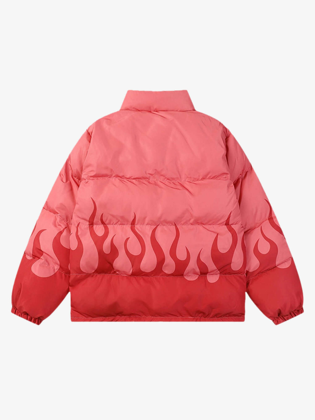 Pufferjacke mit Flammen-Print – Rot, Rückseite | XoKool