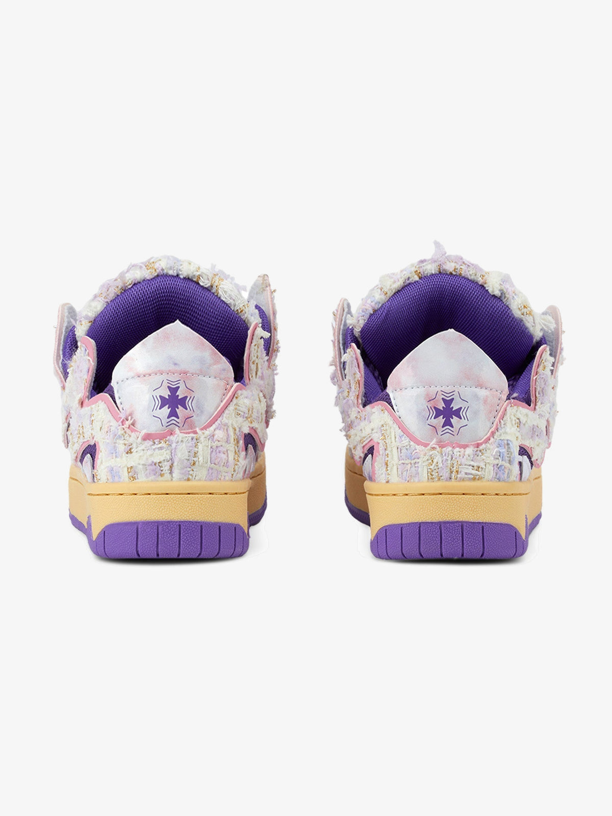 Zapatillas skate de tweed morado – Vista trasera | XoKool
