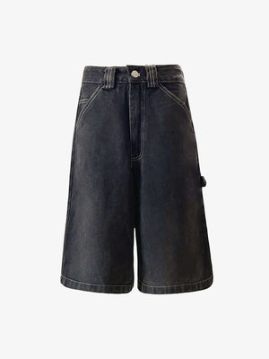 Jorts baggy carpenter negro lavado – Negro lavado, vista frontal plana | XoKool