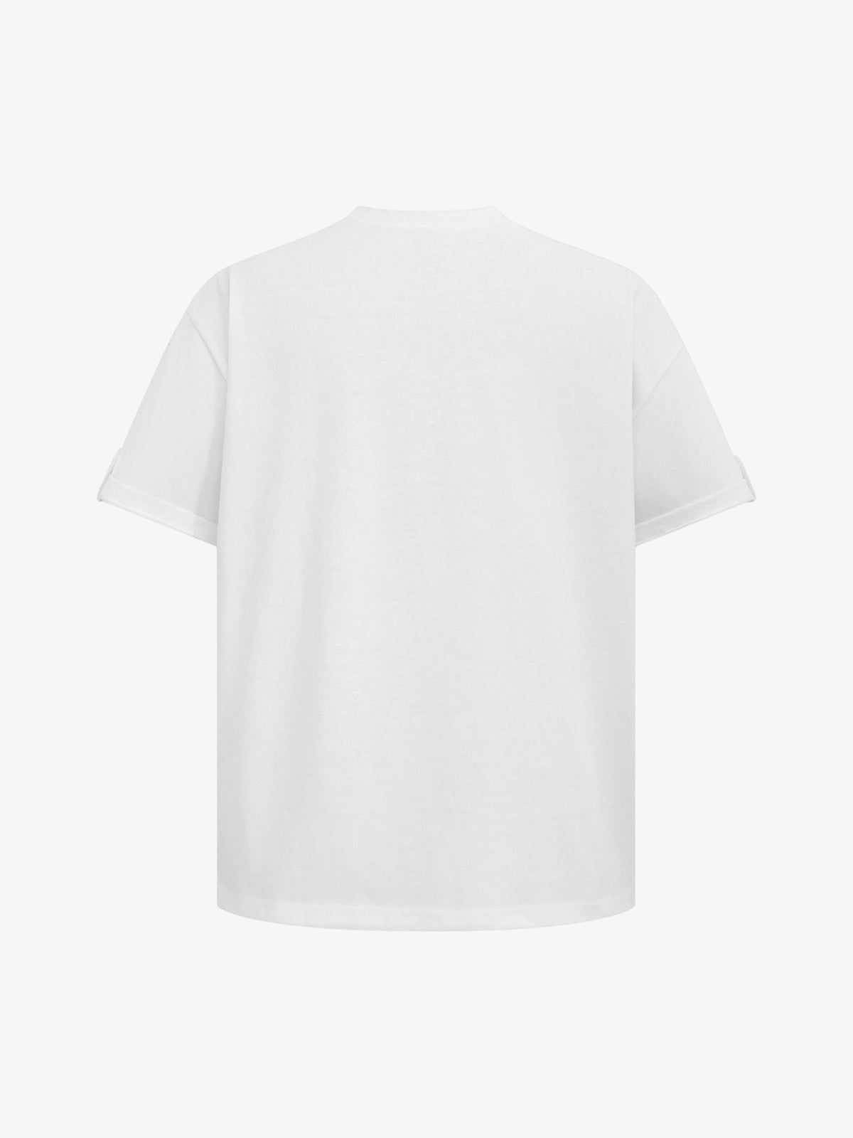 T-Shirt mit Kontrastnähten – Weiß, Rückseite | XoKool