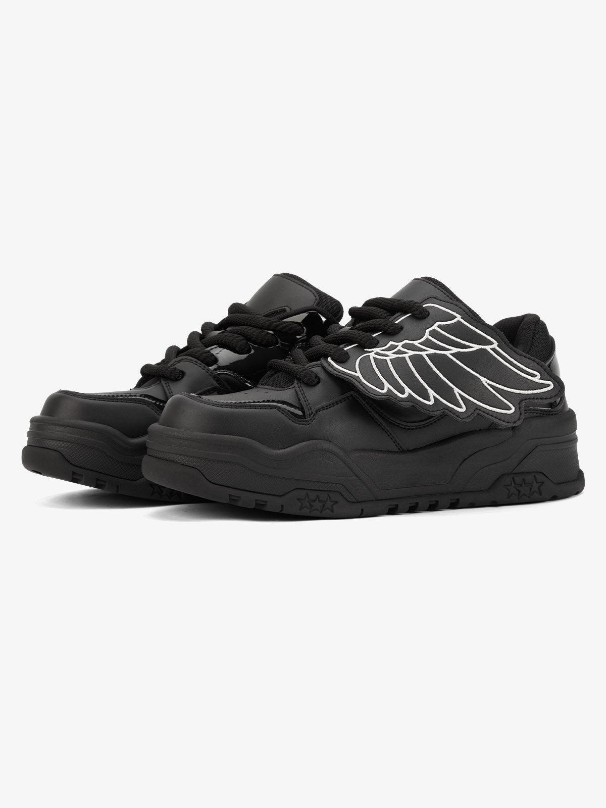 Black Chunky Sneakers with Angel Wings – pair 3/4 | XoKool