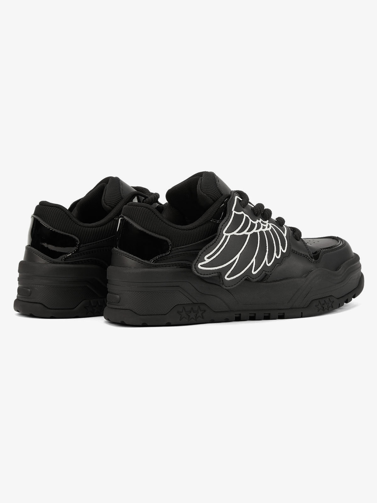 Tenis chunky negros con alas de ángel – par trasera 3/4 | XoKool