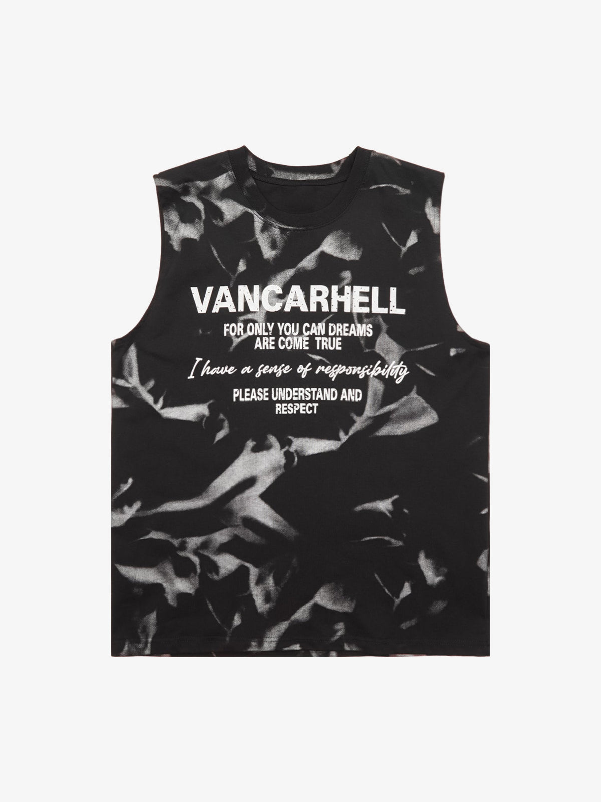Tanktop mit Splash-Print – Schwarz, Vorderansicht | XoKool