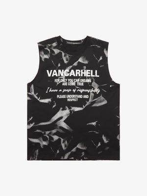 Tanktop mit Splash-Print – Schwarz, Vorderansicht | XoKool