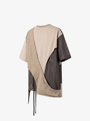 Mesh panel tee – Beige, side angle view | XoKool