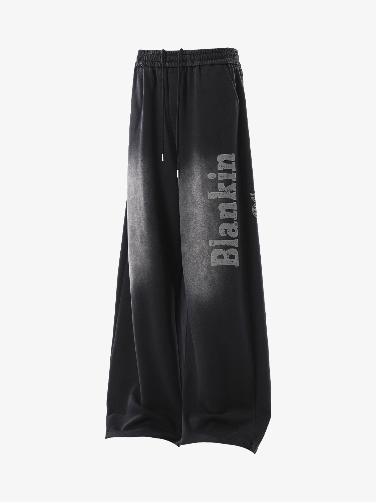 French Terry Distressed Gradient Drawstring Wide Leg Pants - image 5