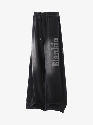 French Terry Distressed Gradient Drawstring Wide Leg Pants - thumbnail 5
