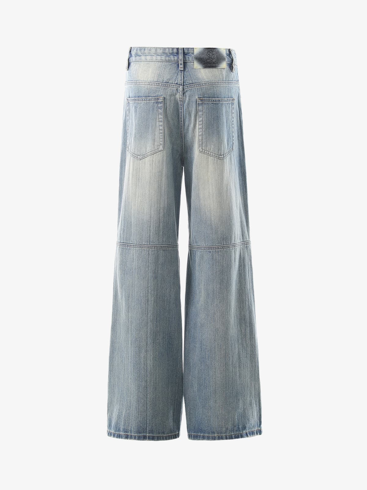 Vintage Washed Distressed Patchwork Deconstructed Baggy Jeans