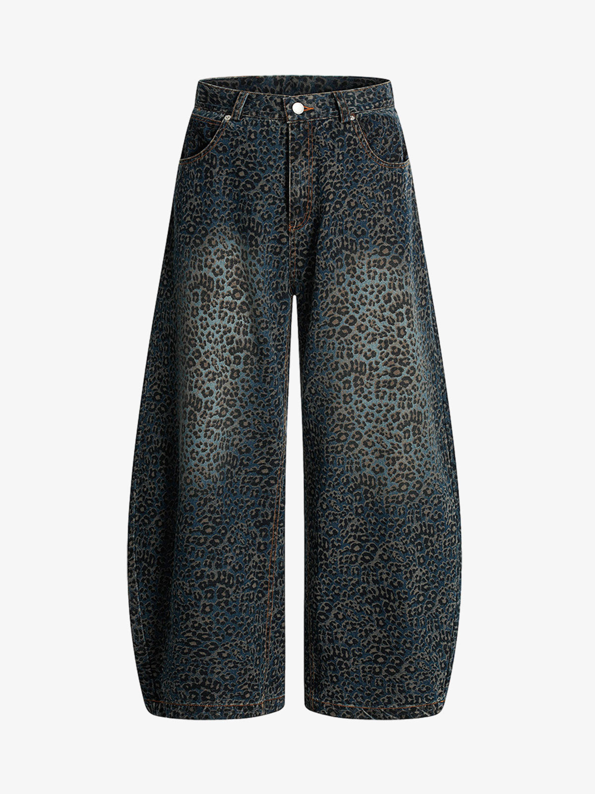 Denim Street Leopard Print Barrel Jeans