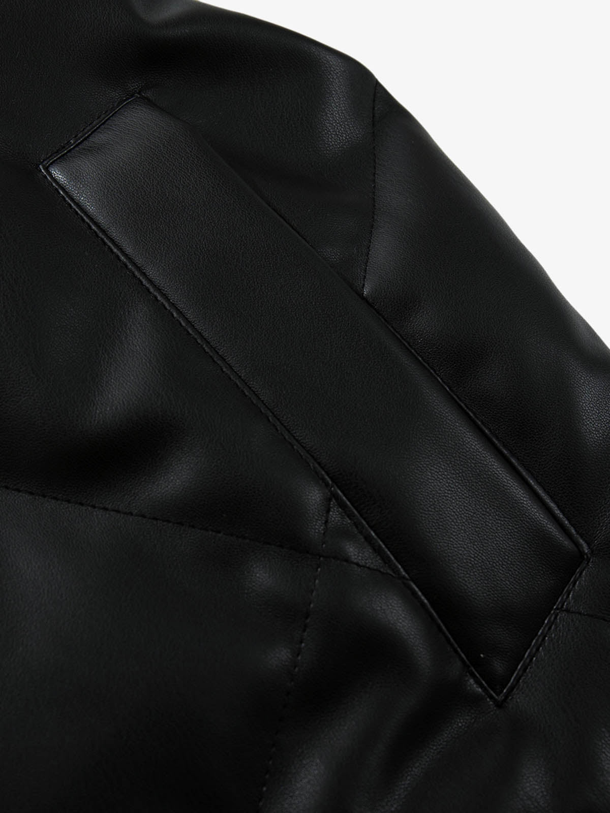 Minimalist Faux Leather Stand Collar Puffer Vest - image 13