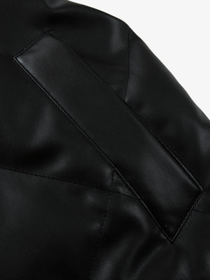 Minimalist Faux Leather Stand Collar Puffer Vest - thumbnail 13