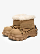Chunky Waterproof Shearling-Lined Mid-Calf Winter Boots