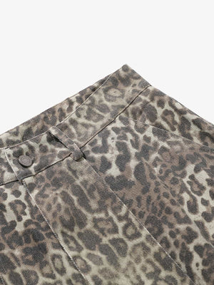 Vintage Leopard Print Cargo Barrel Pants - thumbnail 4
