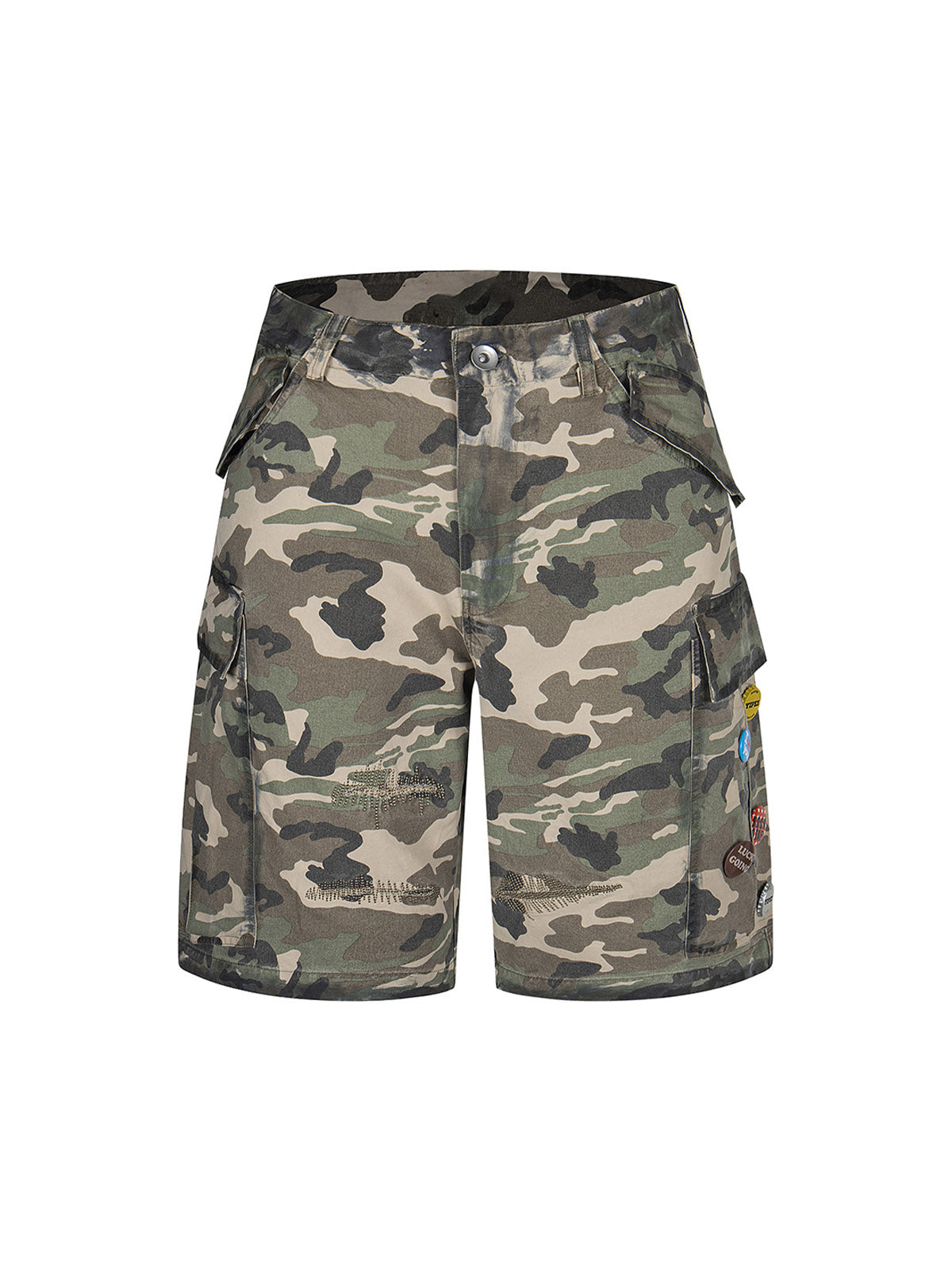 Camouflage Badge Cargo Shorts