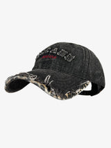 Street Washed Distressed Letter Embroidered Baseball Cap