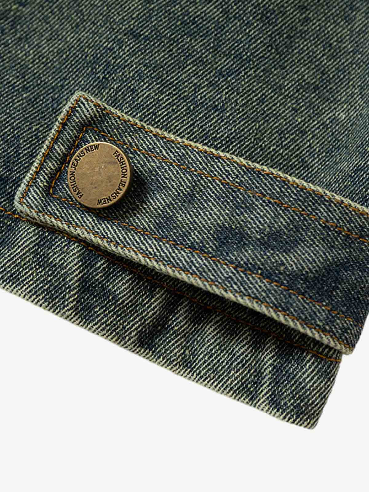 Functional Multi-Pocket Hooded Denim Vest - image 6