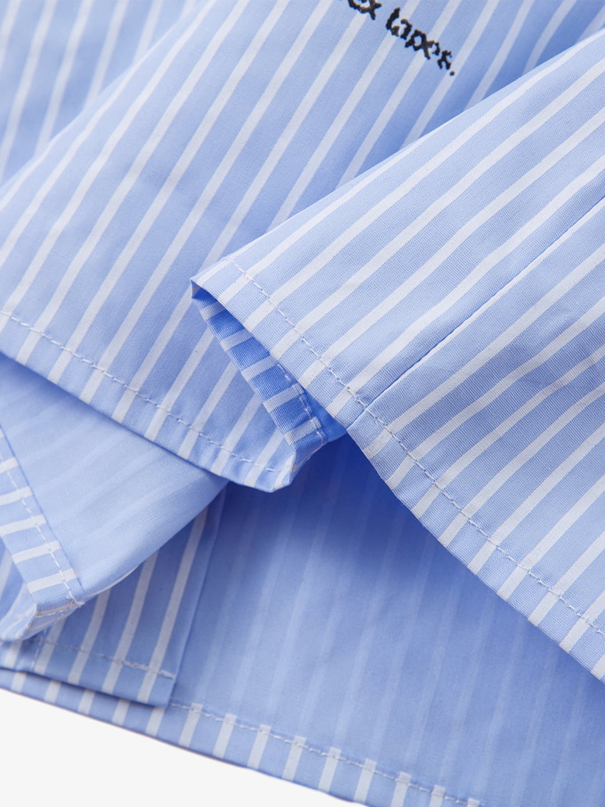 Vintage Illustration Striped Faux Two-Piece Shirt - image 9