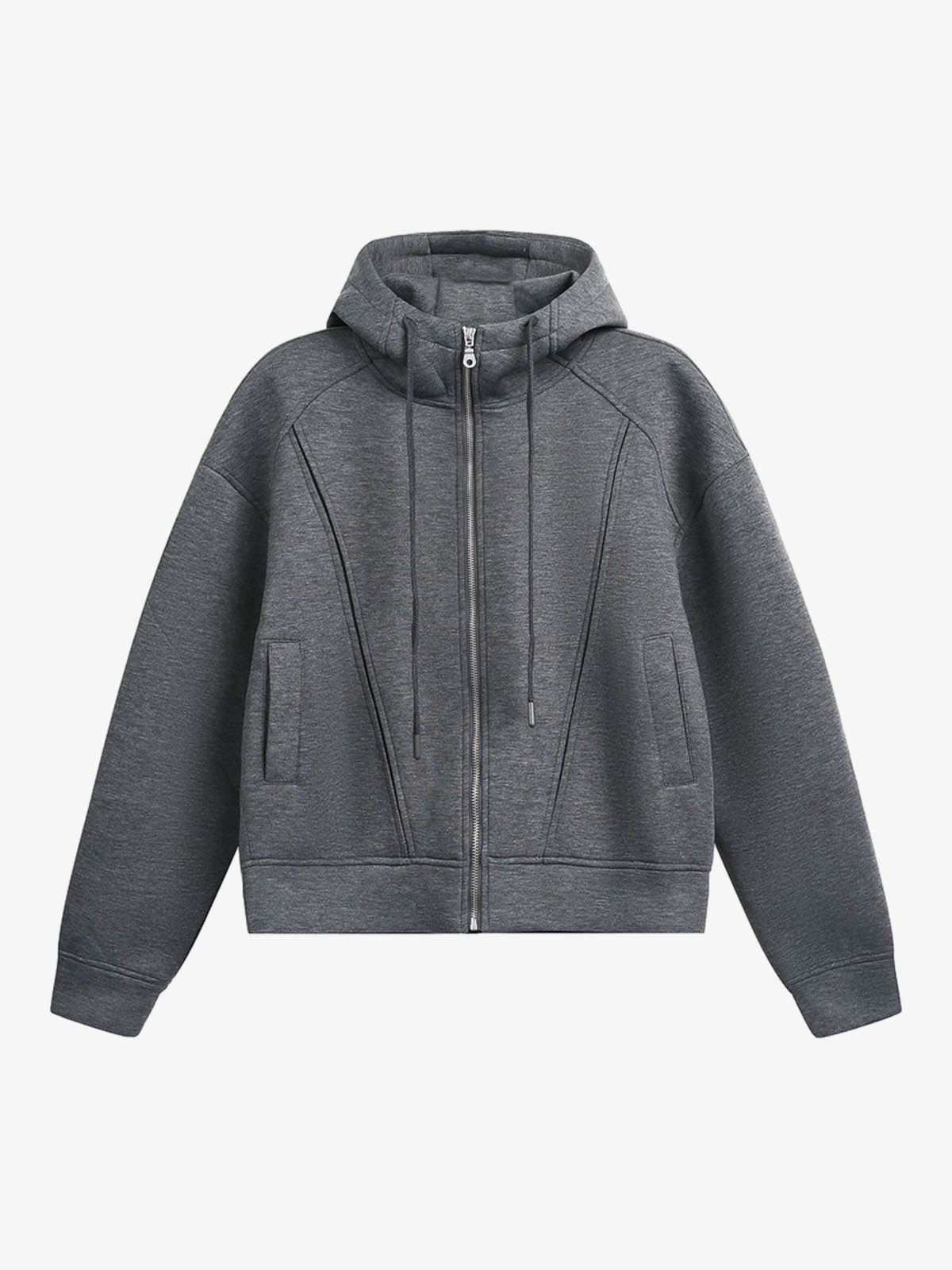 Deconstructed Split Drawstring Hooded Sweatshirt