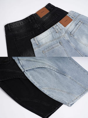 Barrel Jeans – Black and Blue, back patch and seam close-up | XoKool