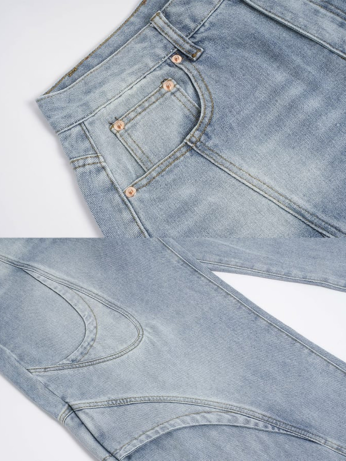 Barrel Jeans – Blue, pocket and curved seam close-up | XoKool