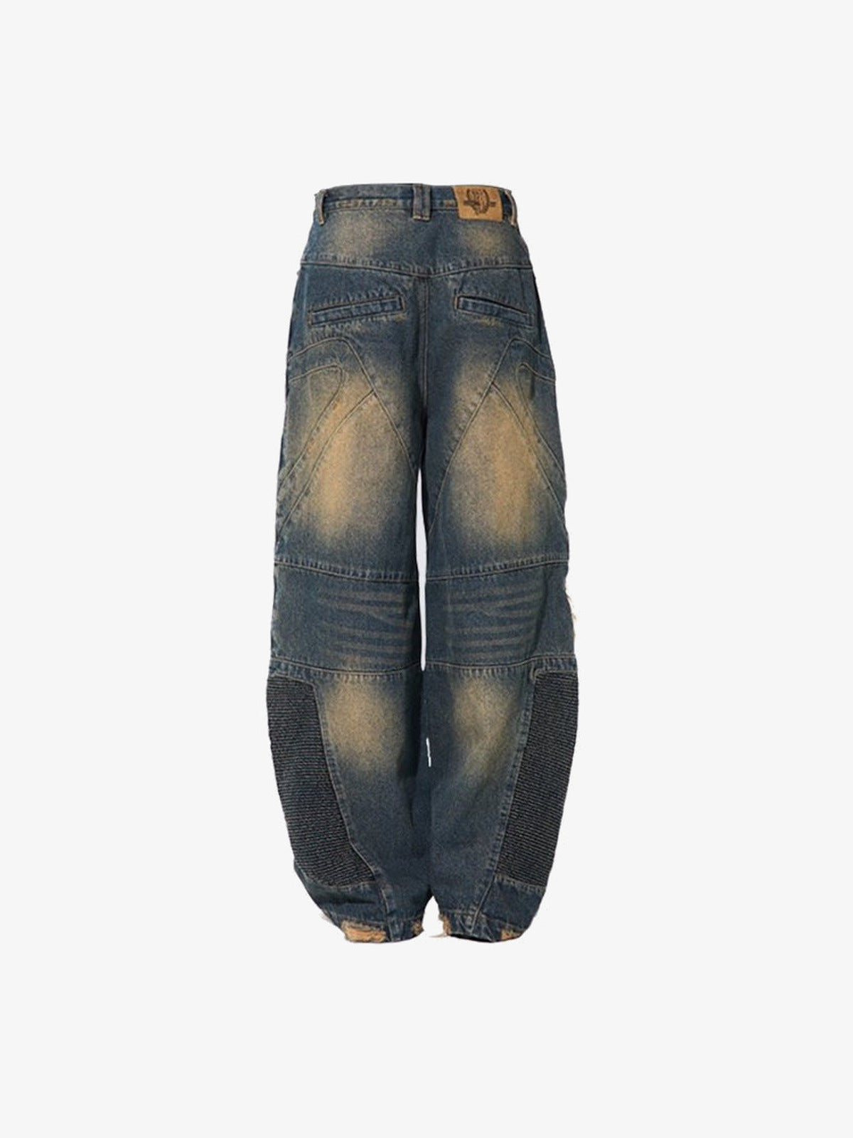 Baggy Biker Jeans – Vintage Blau, Rückseite flach | XoKool