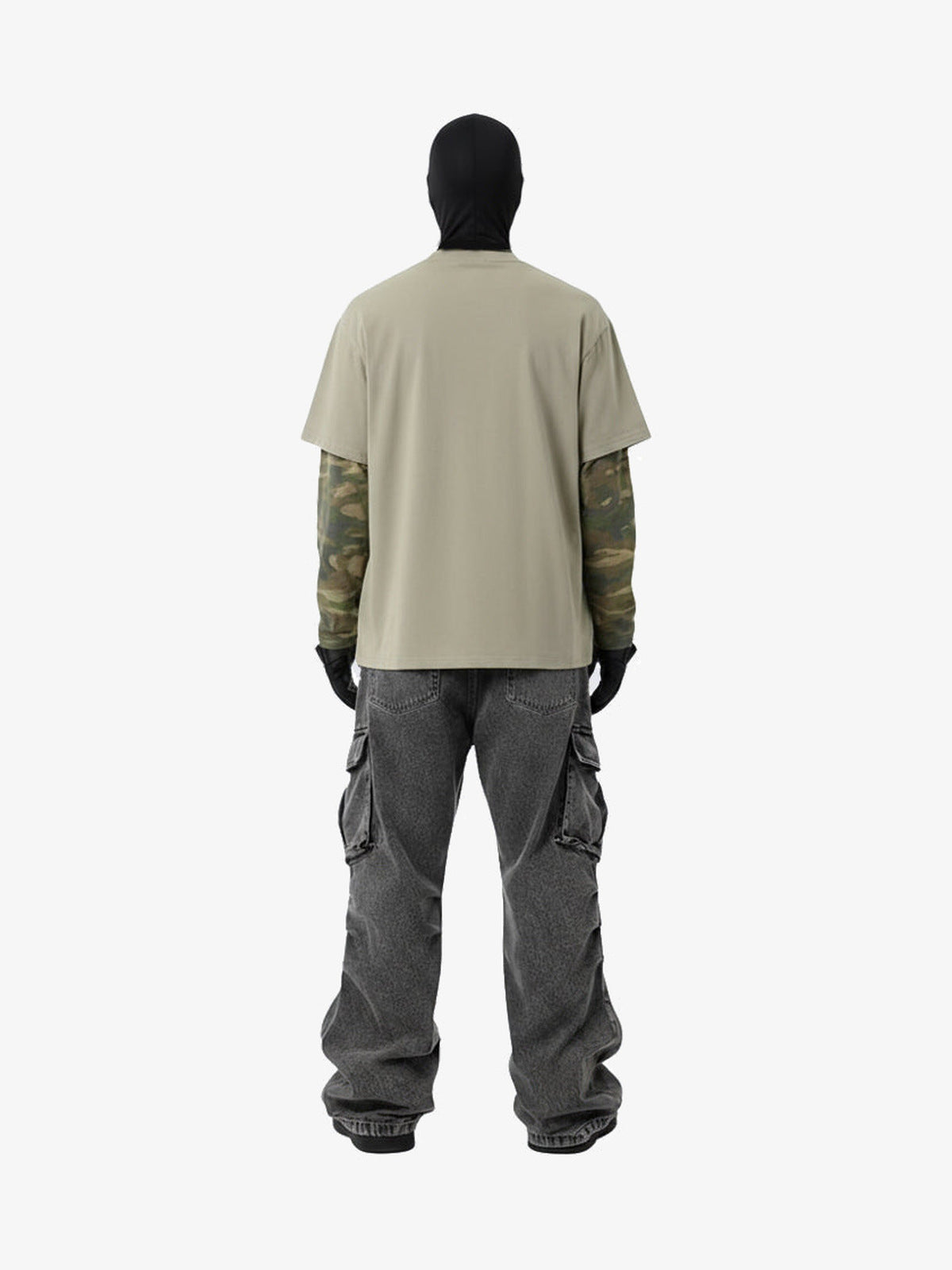 Grey Cargo Jeans – on model, back | XoKool