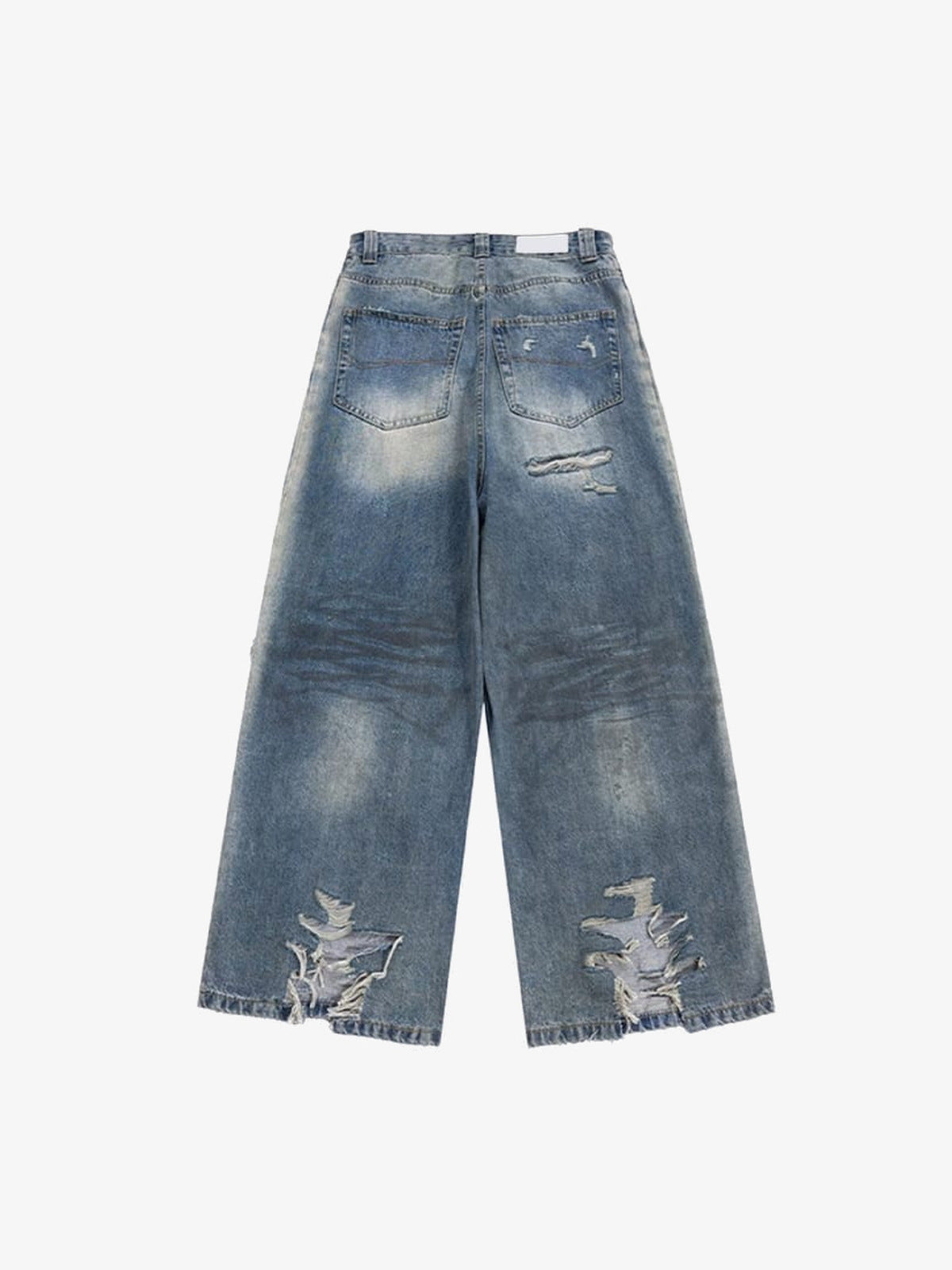Ripped raw hem jeans – back flat alt | XoKool