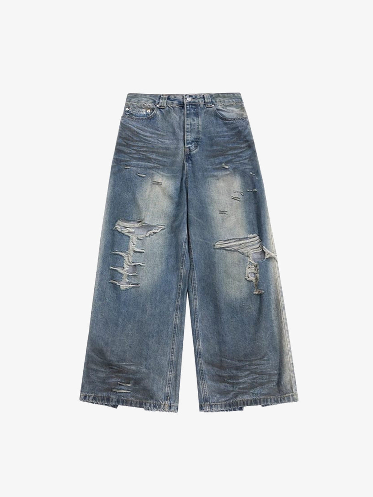 Ripped raw hem jeans – front flat alt | XoKool