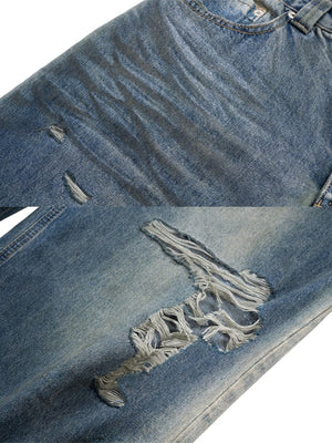 Ripped raw hem jeans – rips close-up collage | XoKool