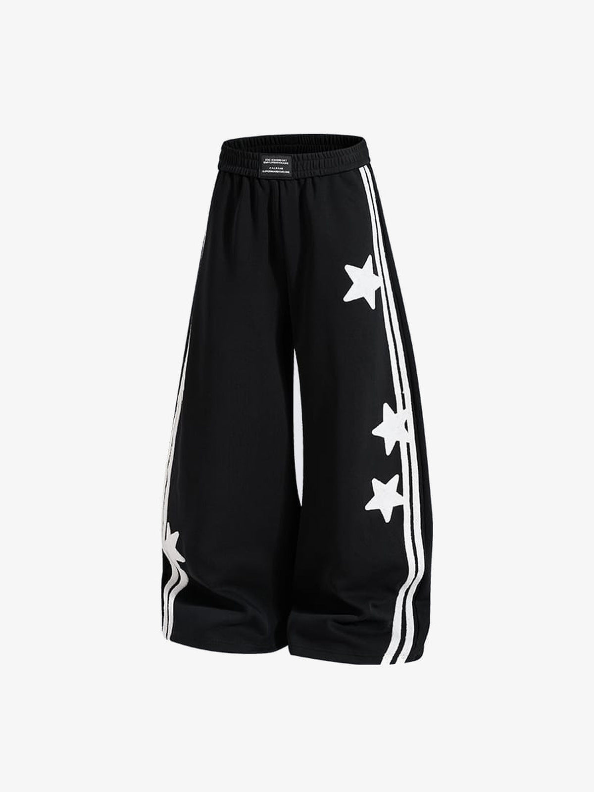 Star track pants – Black, angled view | XoKool
