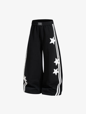Star track pants – Black, angled view | XoKool