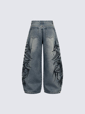 Tribal Jeans – Blau, Rückansicht flach | XoKool