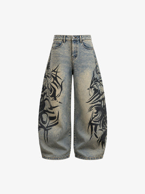 Baggy Tribal Jeans in Sand Wash oder Blue Wash – Sand Wash, Vorderansicht flach | XoKool