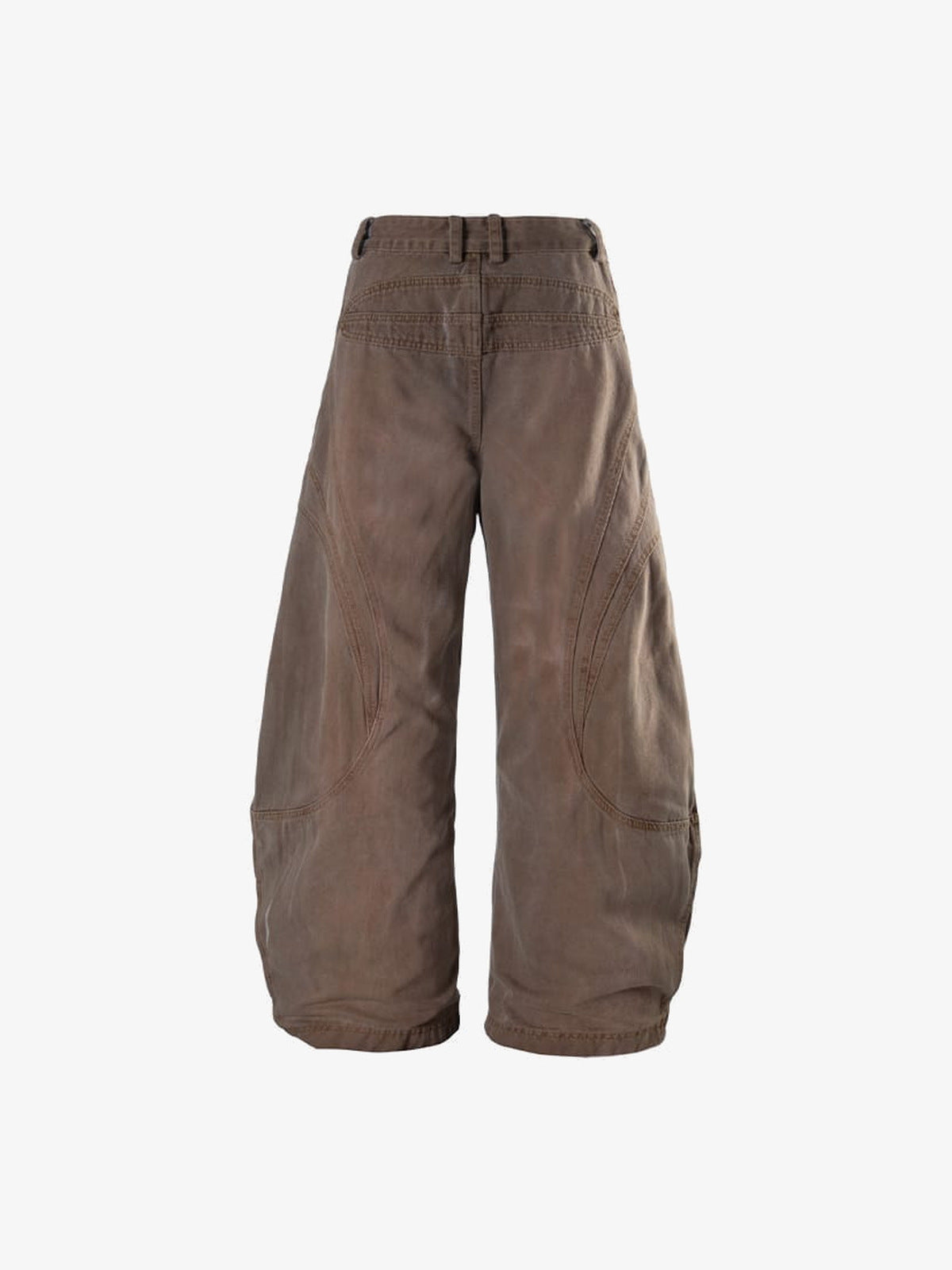 Jeans cargo balloon – Marrón, trasera plana | XoKool