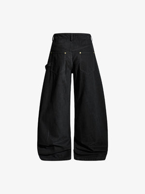 Carpenter pants – Black, back flat | XoKool