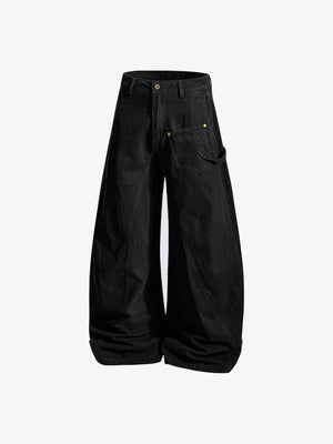 Carpenter pants – Black, front flat angle | XoKool