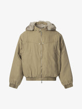 Street Outdoor Detachable Fur Collar Fleece Hooded Padded Jacket