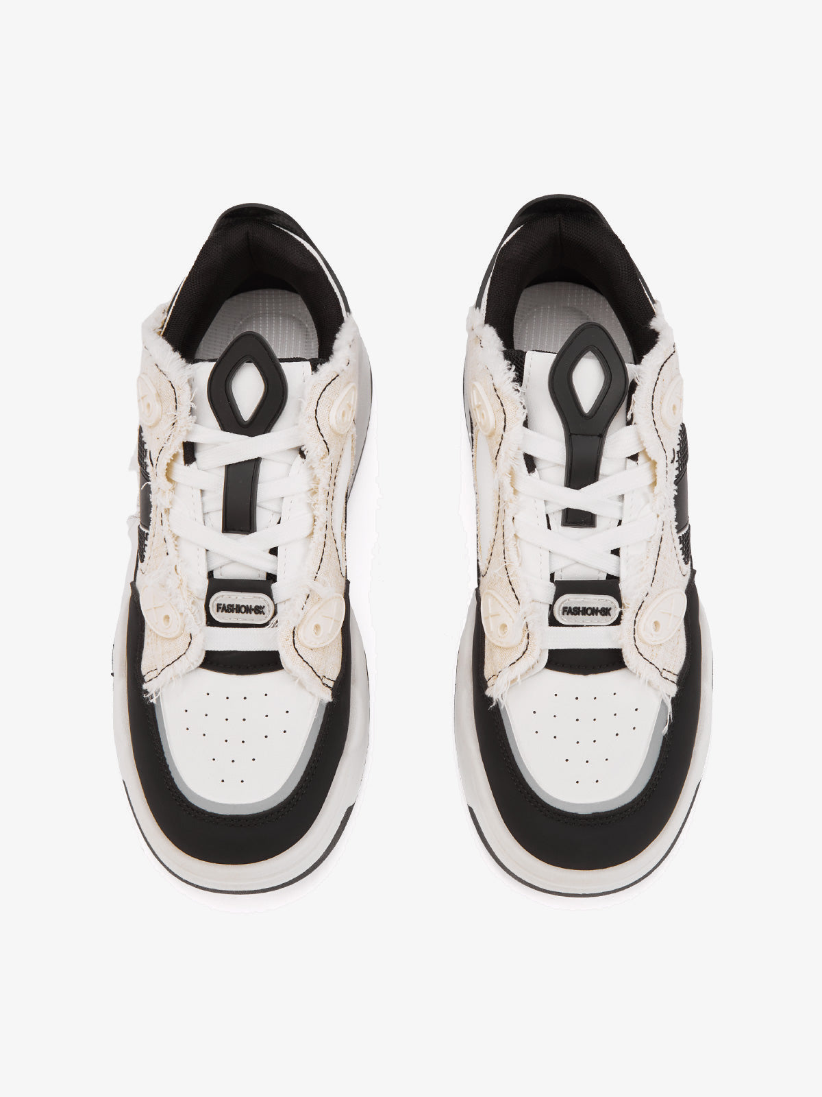 Retro Chunky Sneaker – Schwarz, Paar von oben | XoKool