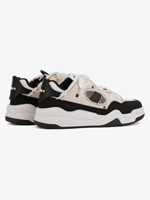 Retro Chunky Sneaker – Schwarz, Paar von hinten schräg | XoKool