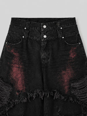 Cargo Jeans mit rotem Fade – Detailansicht | XoKool