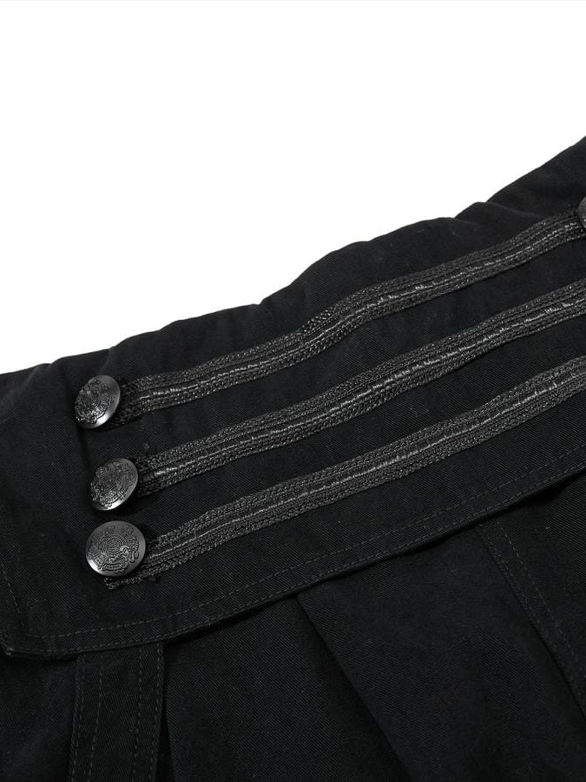 Pantalones cargo negros – detalle de los botones de la correa de cintura | XoKool