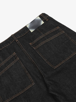 Black workwear jeans – back pocket and patch close-up | XoKool