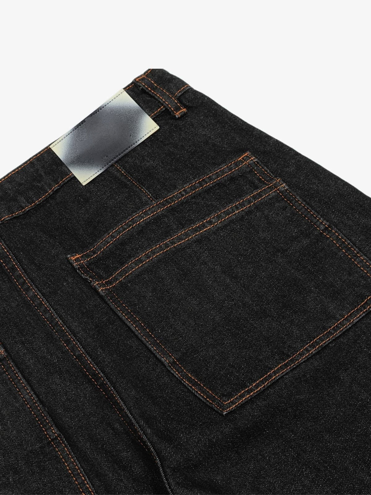 Black workwear jeans – back waistband patch close-up | XoKool