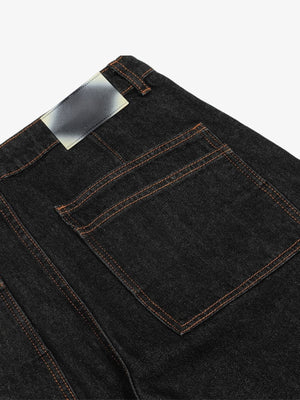 Black workwear jeans – back waistband patch close-up | XoKool