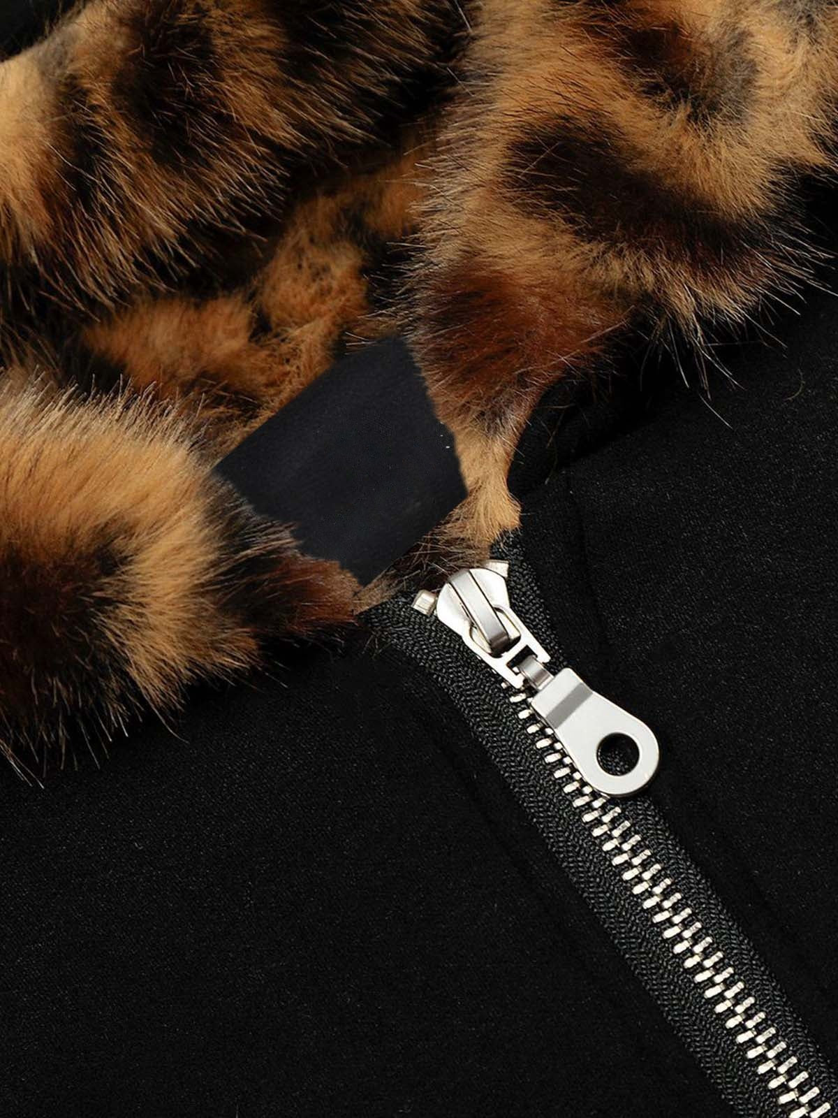 Black Bomber Jacket – inner neck and zip close-up | XoKool